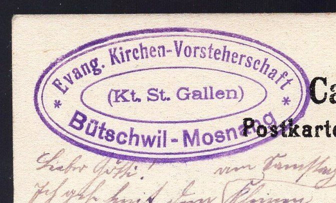 Cartoline postali: Bütschwil 5.IX.06 - Evangelische Kirche – Usato da Aarau venduto da kufi44 1