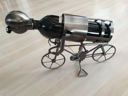 Weinflaschenhalter, Flaschenständer, Velofahrer, Metall