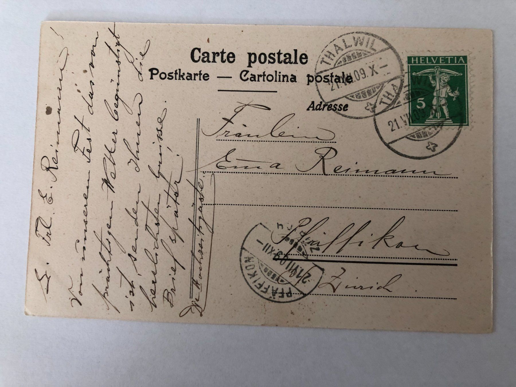 Cartes postales: Thalwil  (vom See mit Dampfschiff) 1909 – D'occasion à Pfäffikon ZH par Waltoversand 1