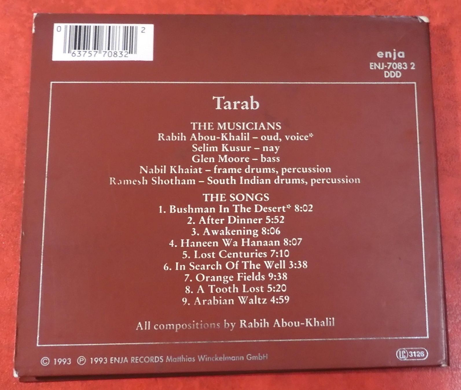 CD: Rabih Abou-Khalil - Tarab (CD) – Usato da Zürich venduto da Pfluftl2000 1