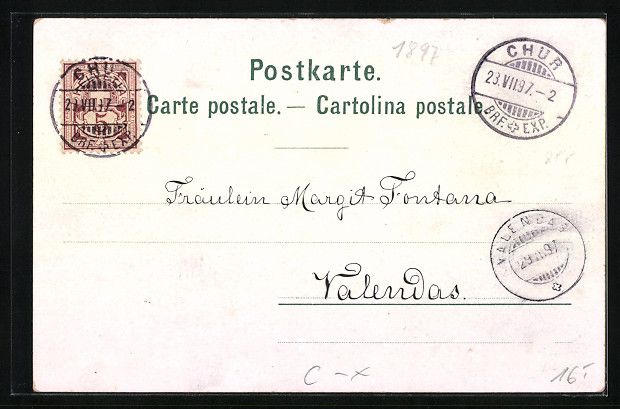 Cartes postales: Litho Chur, Plessurthal, Totalansicht, S – D'occasion à Berlin par bartko-reher 1