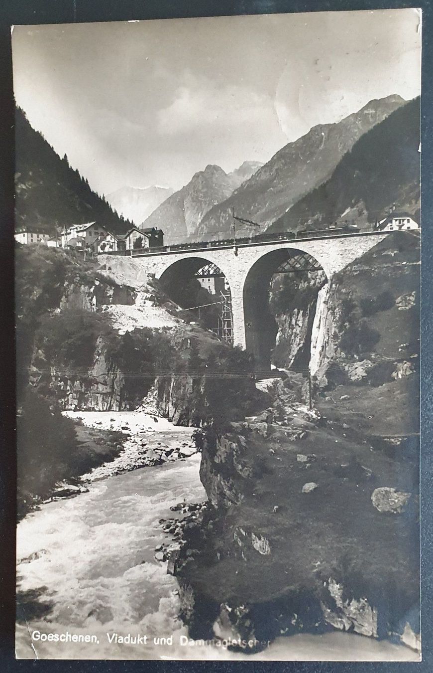 Cartoline postali: Göschenen 1923 - Viadukt, Dammagletscher – Usato da Kreuzlingen venduto da Rschweiz1