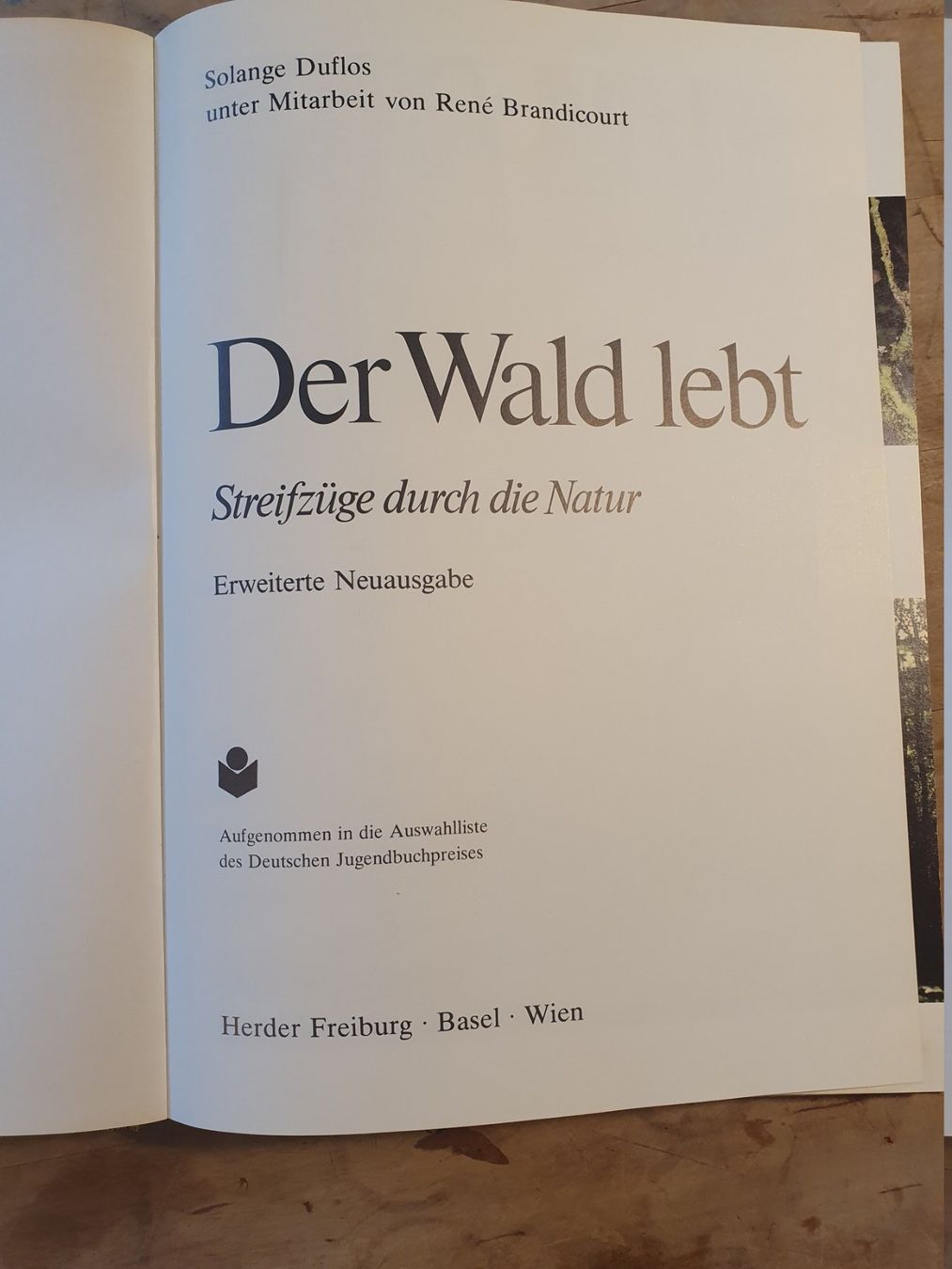 Libri: Der Wald lebt Solange Duflos Herder – Usato da Zürich venduto da loosebone 1