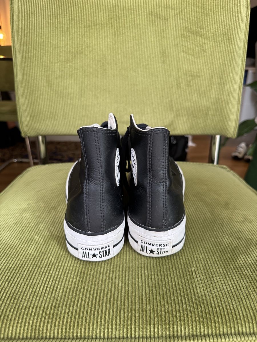 Converse Scarpe da uomo: Schwarze Leder Converse mit Plateau in Grösse 38 – Usato da Zürich venduto da van_58nb 3