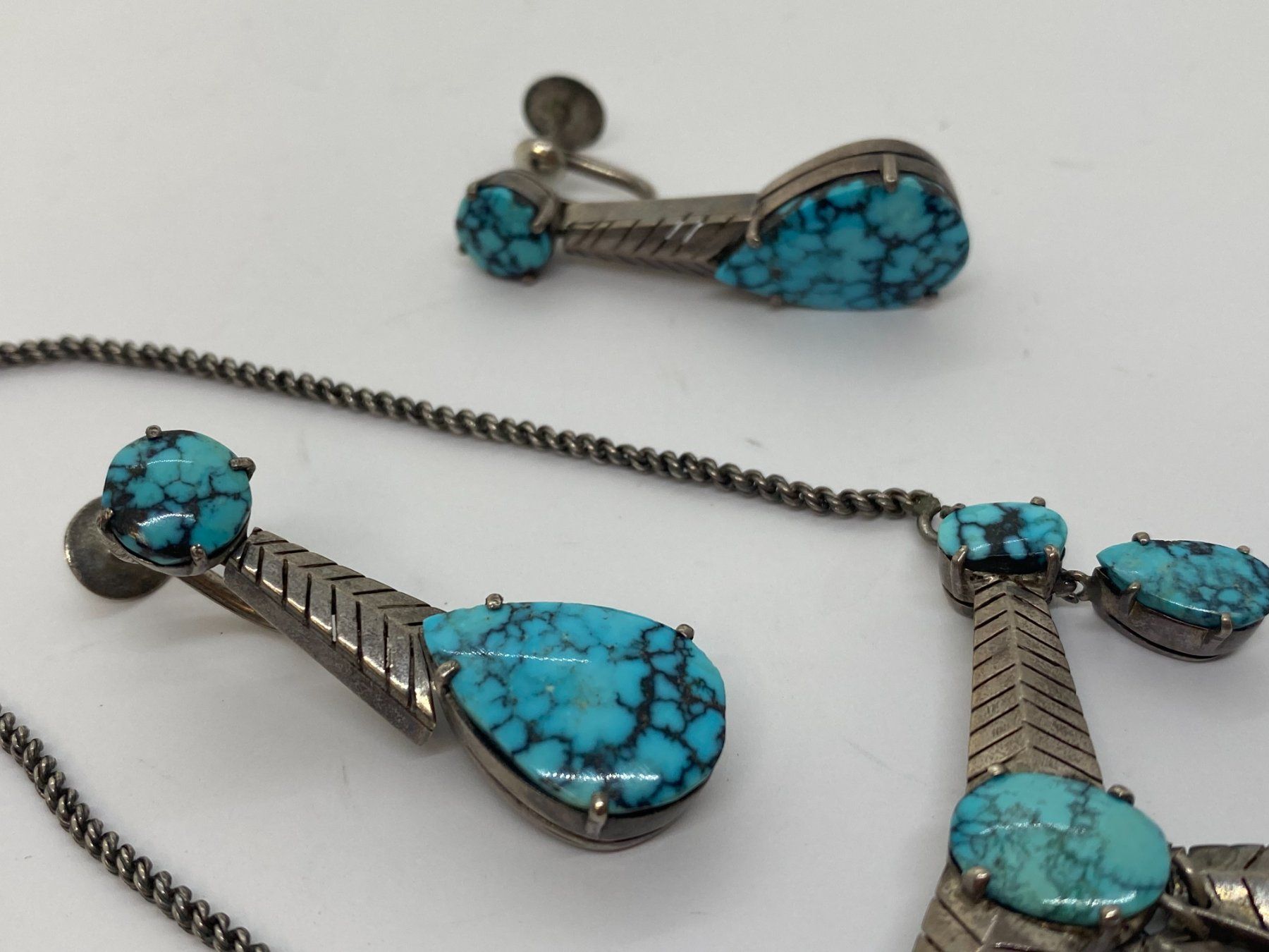 Catenine: Collier mit Ohrschmuck Türkis 45cm Silber /i424 – Usato da Bern venduto da JMsoehne1987 2