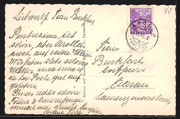 Cartoline postali: AK Arolla / Valais, Grand Hotel, Kurhaus – Usato da Berlin venduto da bartko-reher 1