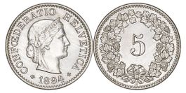 5 Rappen von 1894 (Stempelglanz)