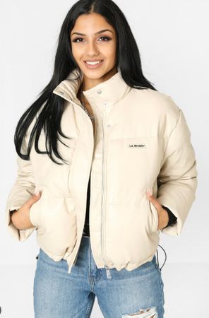 # WOMAN - Jacke ,, Puffer/Kunstleder‘‘ Gr. M/38 - LA SHADY #