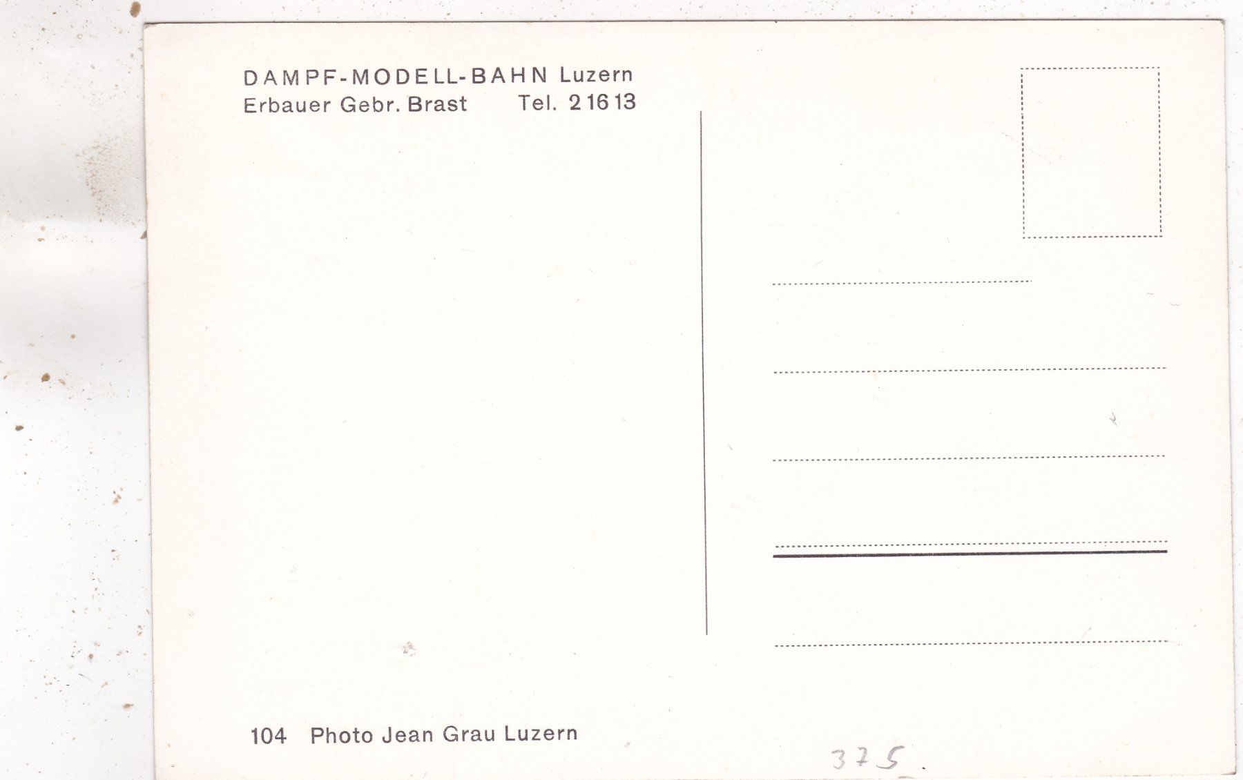 Cartoline postali: Dampf Modell Bahn Luzern – Usato da Herisau venduto da Lisegrat2008 1