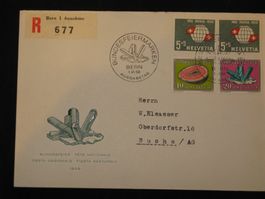 Pro Patria FDC 1959 Nr. 91 - 93, Versteinerungen