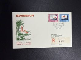 Swissair Erstflugbrief Genf - Algier 1963
