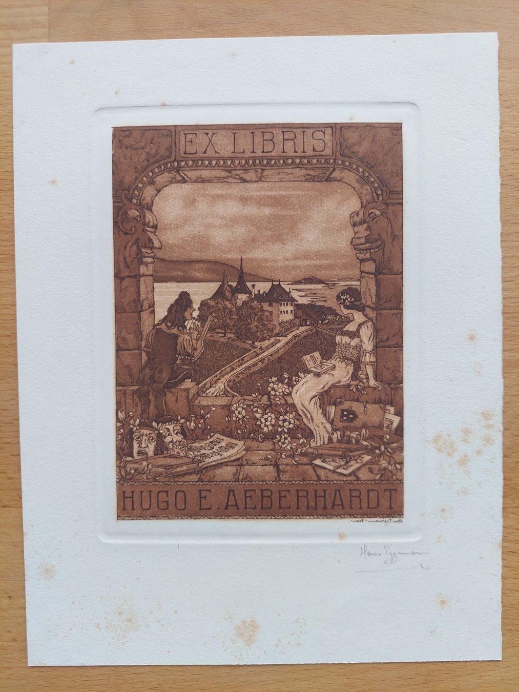 Dipinti: Exlibris Hanns Eggimann - Original Radierung signiert – Usato da Obfelden venduto da Exlibris-Art 1