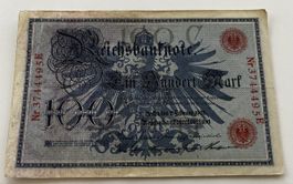 100 Mark Reichsbankschein 1908 Deutschland