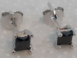 Ohrstecker Sterling Silber 925 Zirkonia black 3mm