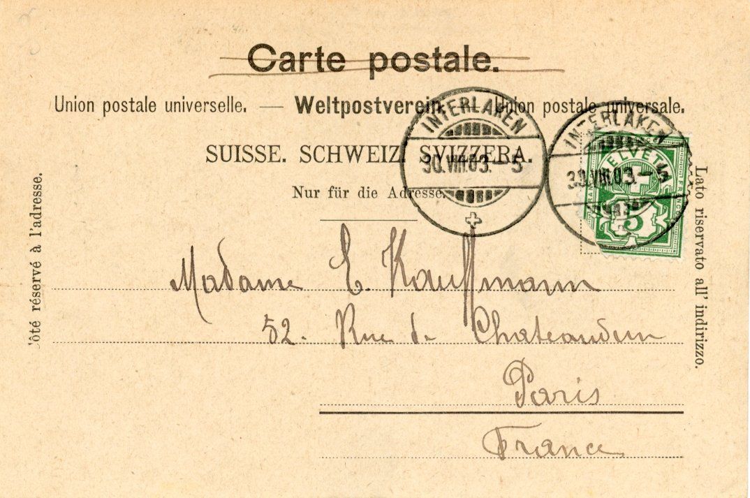 Cartoline postali: Schweibenalp   BE  ob Brienz      um 1903 – Usato da Brig venduto da Valcards54 1