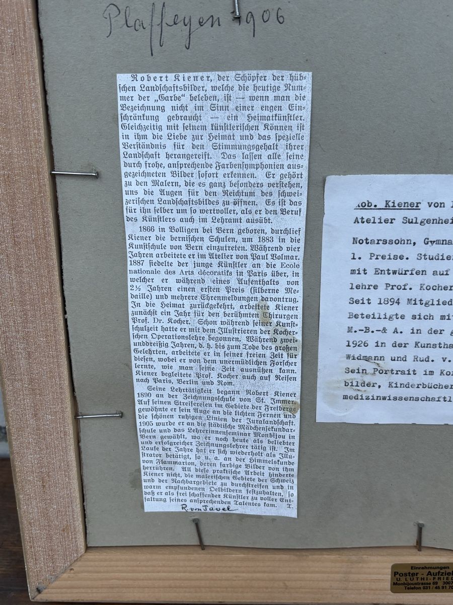 Dipinti: Gemälde Plaffeien sig Robert Kiener 1906 – Usato da Plasselb venduto da Mike760 7