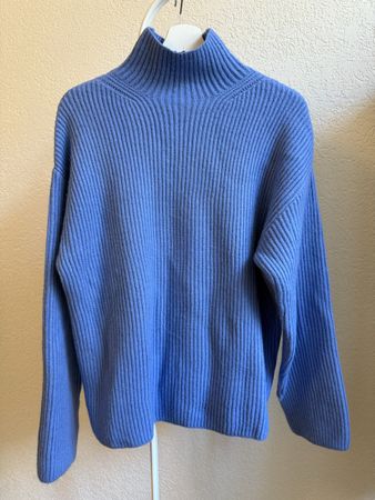 Pull maille bleu clair oversize H&M, t.36/S