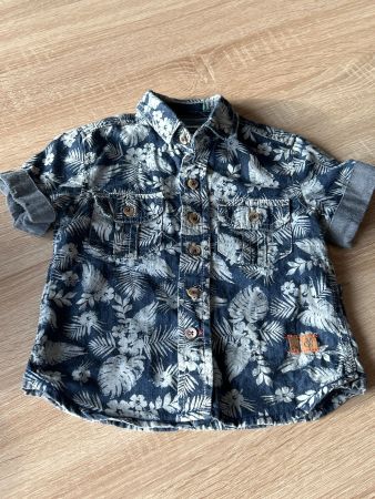 Hemd jeansblau mit Muster von  Marc O'Polo Gr. 92