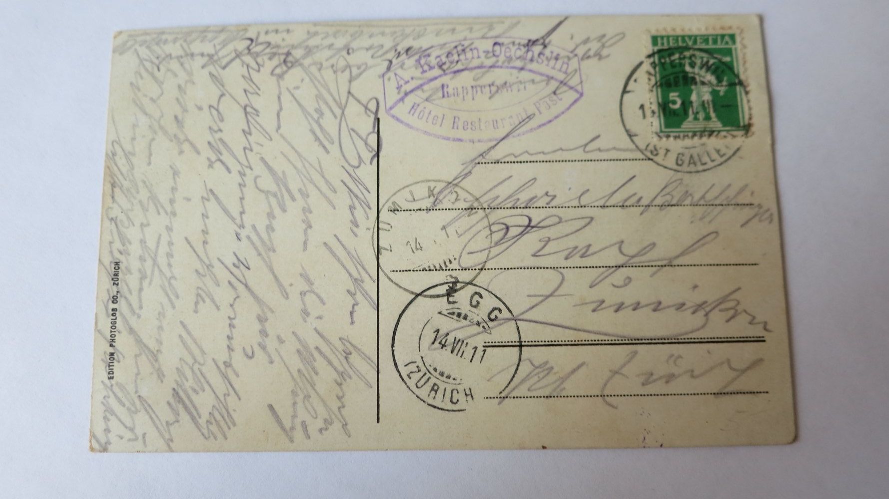 Cartoline postali: Rapperswil - neue Jonastrasse - 1911 – Usato da Jona venduto da centumprata 1