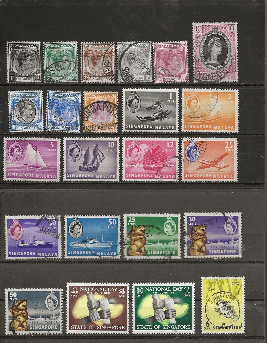 Tous les timbres: Singapour 1948 ... – D'occasion à Sion par PierreP01