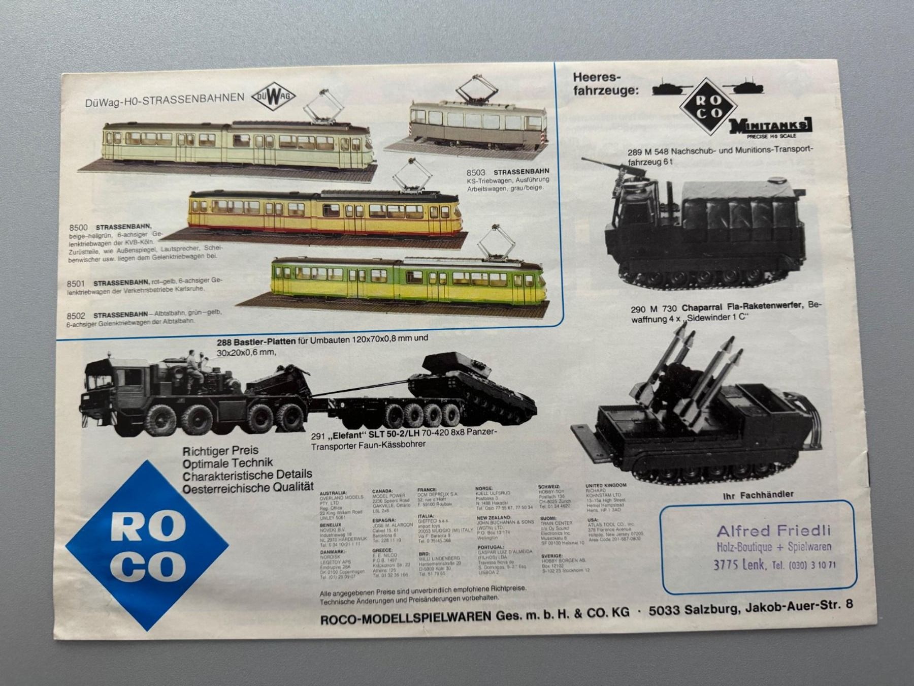 Roco Modellini di ferrovie: ROCO - Neuheiten 1978 – Usato da Fehraltorf venduto da Success 1