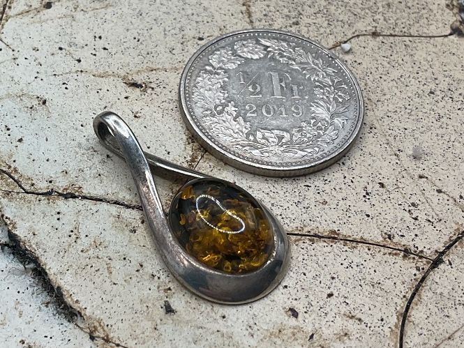 Ciondoli: Bernstein Anhänger in Sterlingsilber – Usato da luzern venduto da Alpendorf1
