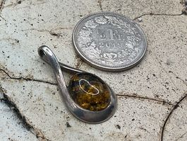 Bernstein Anhänger in Sterlingsilber
