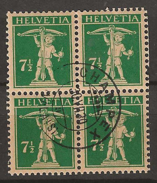 Tutti i francobolli: B0171 - Fils de Tell 171 B4 obl. Champex – Usato da Trélex venduto da Phil_Albert