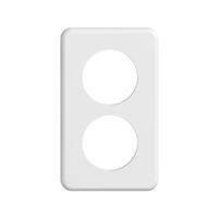 Abdeckplatte STANDARDdue 2×1 weiss 2×Ø50, Feller