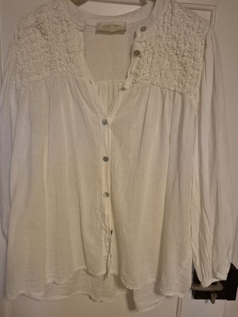 Weisse Aroma Bluse aus Baumwolle, Grösse L, Top Zustand