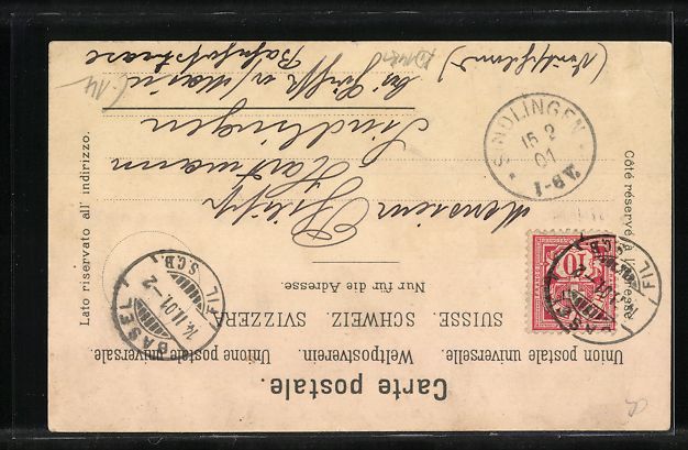 Cartoline postali: Schweiz, Landkarte mit den schweizer Kan – Usato da Berlin venduto da bartko-reher 1