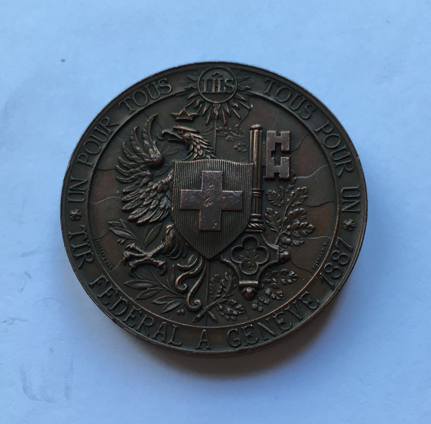 Medaglie: 1887 Schützenmedaille Genève – Usato da Kirchberg SG venduto da Helveticus00 1