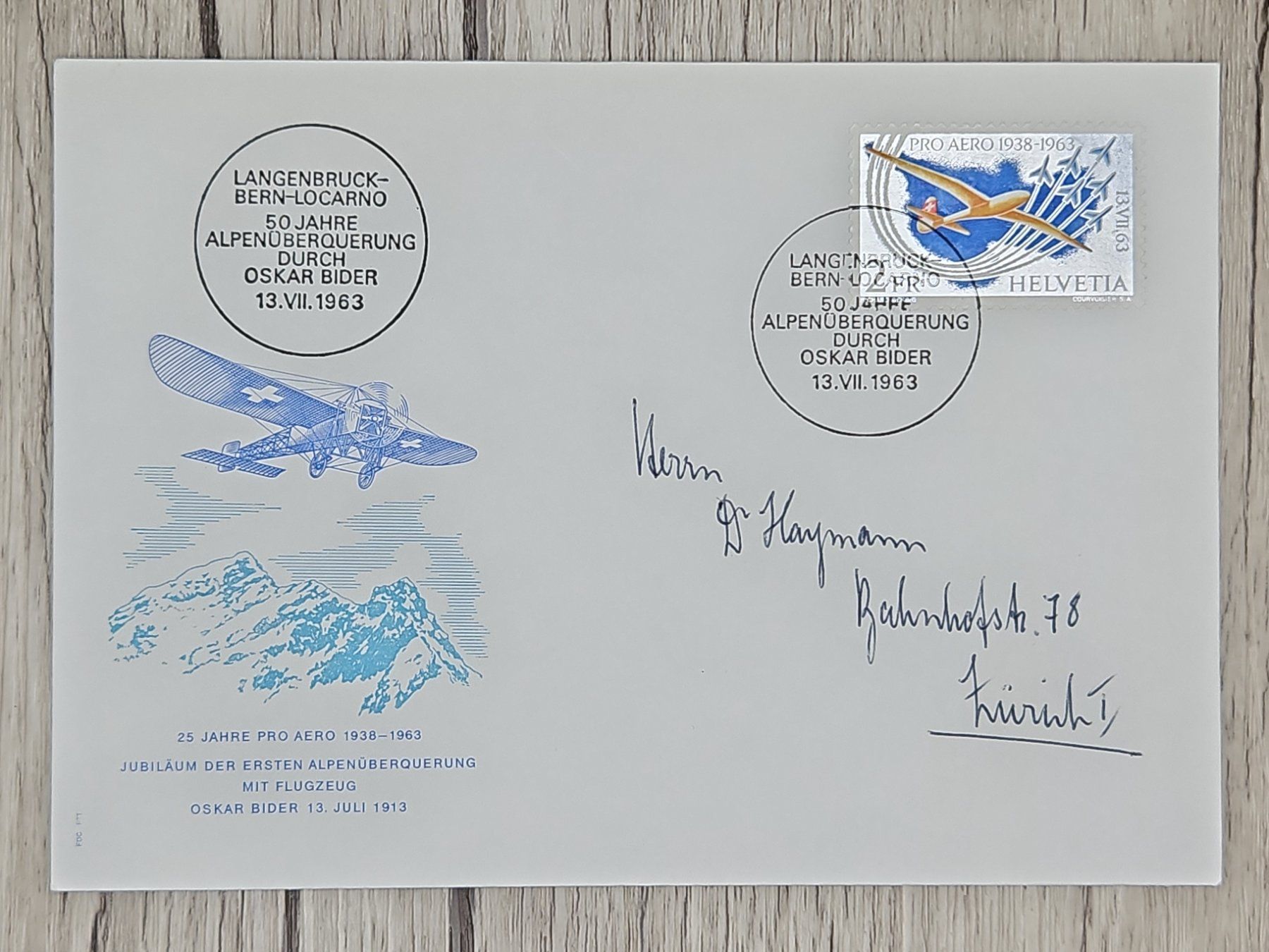 Tutti i francobolli: CL12 Enveloppe + Timbre Suisse 1963 Thème Aviation – Usato da Cousset venduto da Patrick_Collections