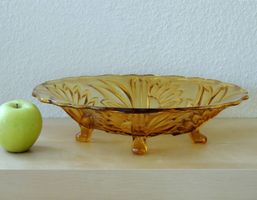 Plat art déco en verre Sonnenblume, Walther & Söhne, 1930s