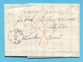 Faltbrief von Glarus nach Wohlen 1841