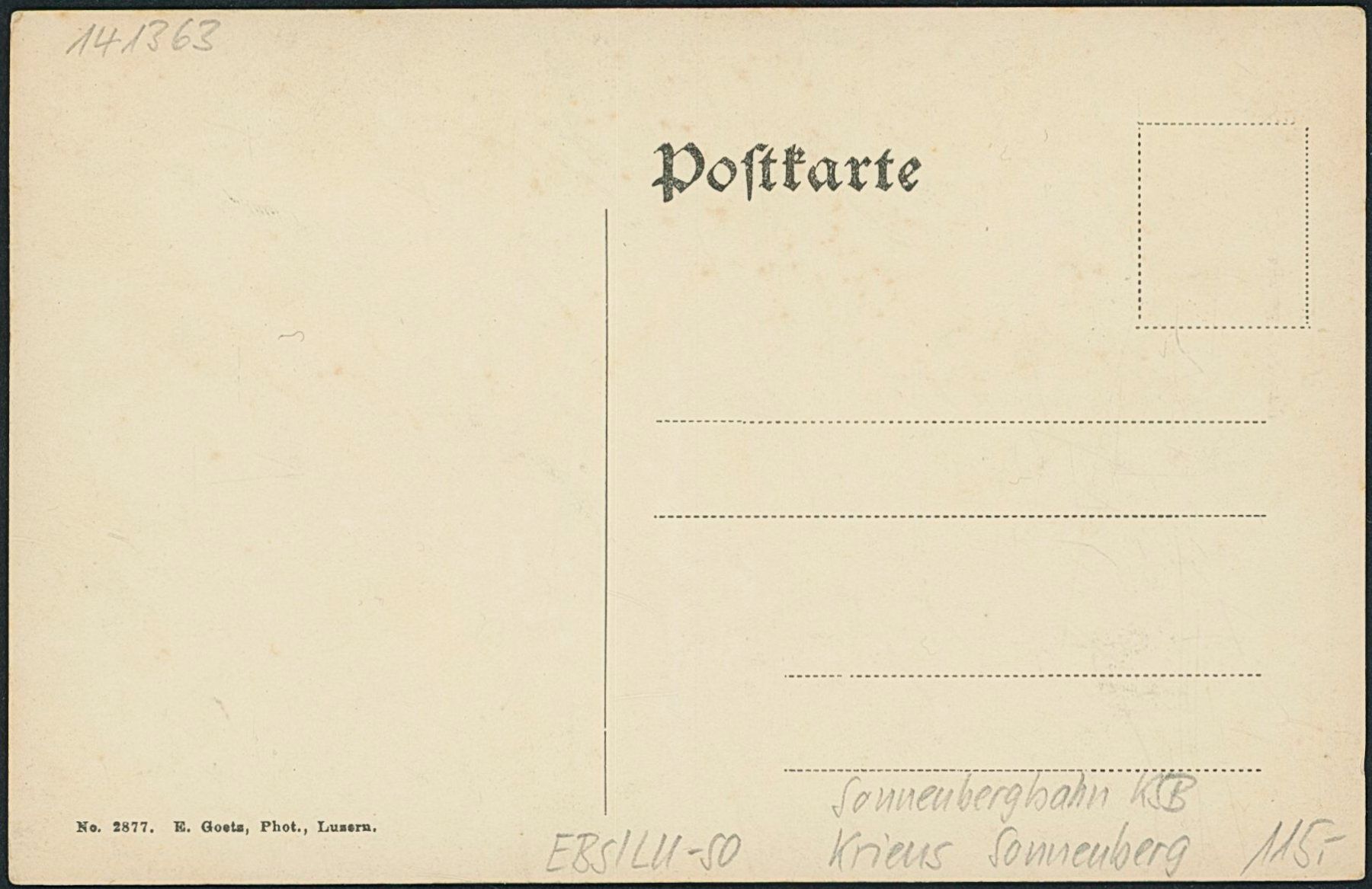 Cartoline postali: LU Kriens - Sonnenberg - Bahn KSB - Standseilbahn – Nuovo (secondo la descrizione) da Schindellegi venduto da Jonathan77 1