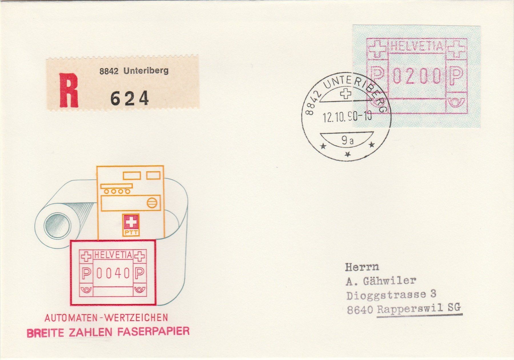 Alle Briefmarken: Nr. 5AIII auf Brief – Gebraucht aus Oberglatt ZH von Wiedmi6