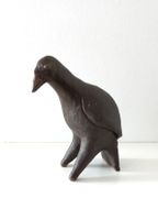 Vintage Vogelskulptur aus glasiertem Ton, signiert