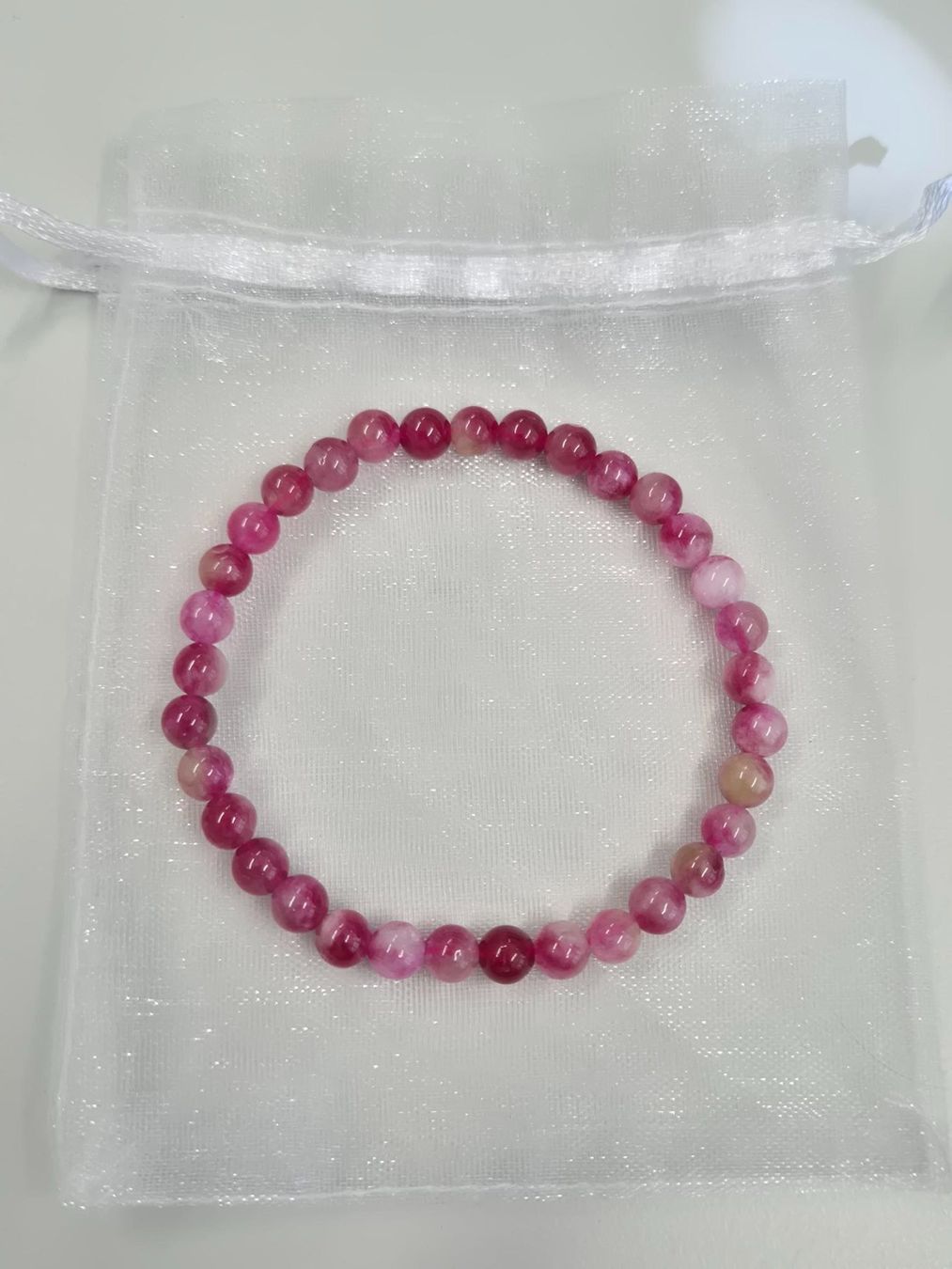 Bracciali & Braccialetti: Wassermelonen Turmalin Armband 6mm – Nuovo e nell'imballaggio originale da Rüti ZH venduto da pep_l9zp