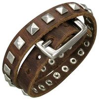 Lederarmband Bracelet braun mit Nieten