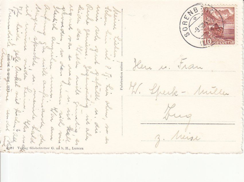 Cartoline postali: Sörenberg 1945 – Usato da Bürglen TG venduto da StampGraf 1