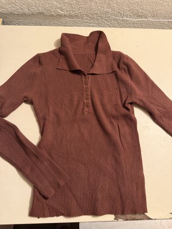 Damen Pullover Rippstrick Kragen Knöpfe Grösse S neuwertig