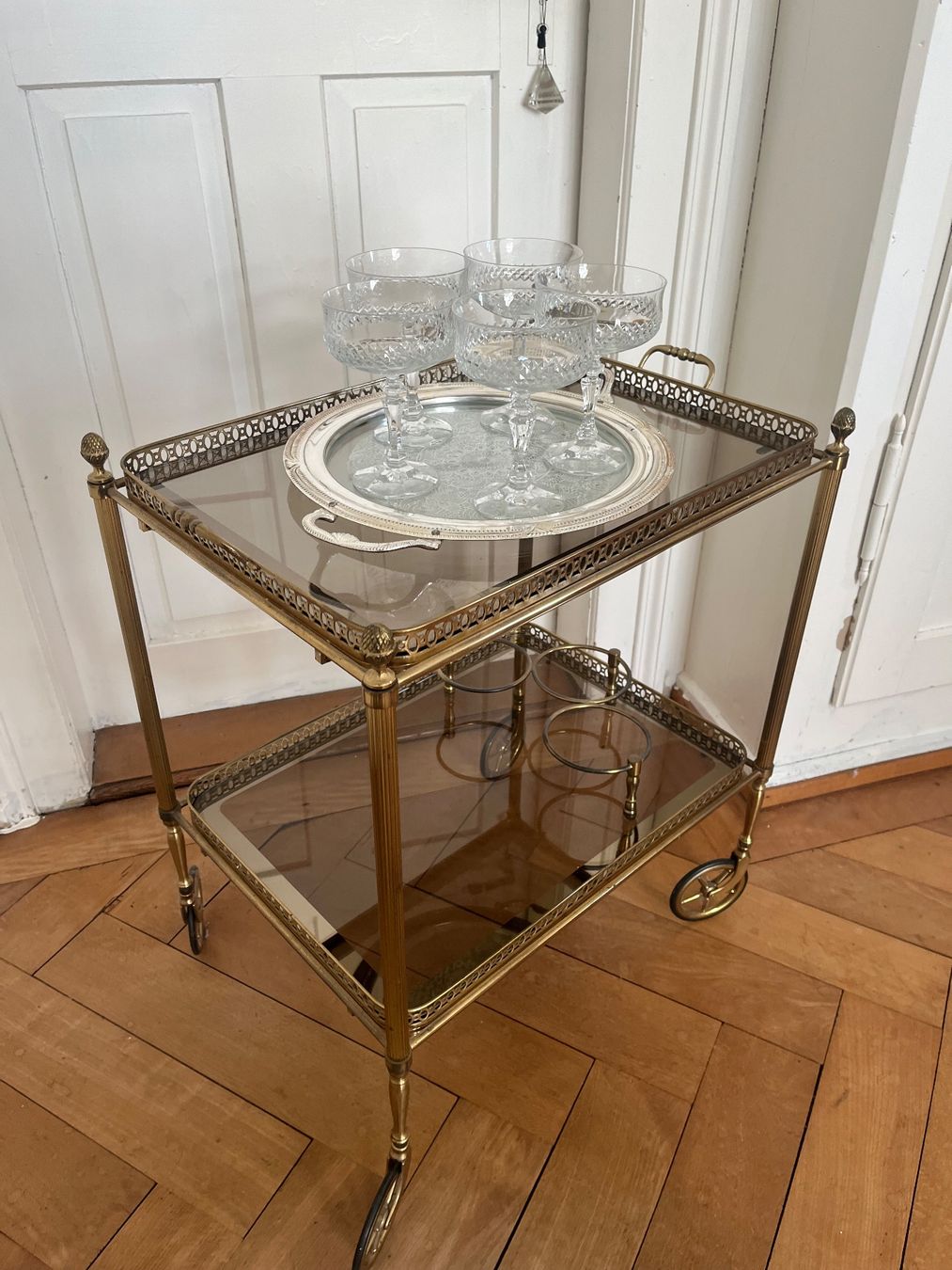 Bicchieri: Kristallglas-Set mit Servierplatte – Usato da Winterthur venduto da abdholunder 2