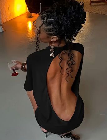 Backless women T shirt
