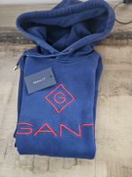 Hoodie GANT crisp blue in S mit Logoschrift! Hoher NP!