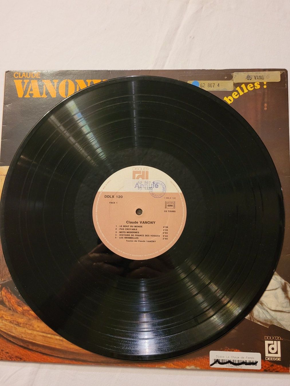 Schallplatten: Disque Vinyle 33t Claude Vanony "mmm...les brimbelles" – Gebraucht aus la Chaux-de-Fonds von Lampe 3