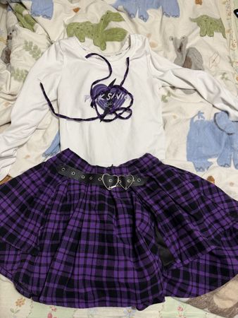 Gothic Cute shirt and skirt set