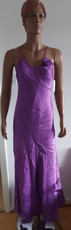 Neues langes lila Kleid mit Rose, Gr. 36, festlich