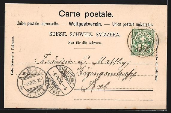 Cartoline postali: AK Aarau, Rathausstrasse, 1905 – Usato da Berlin venduto da bartko-reher 1