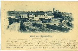 Gruss aus Romanshorn. Bahnhof. 1899